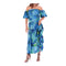 Yes Zee Abito midi Abito Donna impero a fantasia Turchese - Francavilla Moda